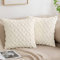 MIULEE Weihnachten Kissenbezüge 2er Set Wolle Sofakissen Sanft Dekokissen Weich Kissenbezug Couchkissen Dekorativ Zierkissenbezug für Sofa Bett Wohnzimmer Schlafzimmer 45x45 cm Creme