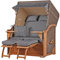 bene living Strandkorb-Set Schaalsee 2-Sitzer Teak - PE grau - Modell 500 - Liftersystem