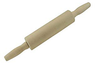 Natural Solid Beechwood Natural Wood Wooden Cylinder Round Rolling Pin Large and Small Pastry Dough Pizza Icing Chapati Kitchen Chef Catering Cooking Baking (Revolving End - 23cm)