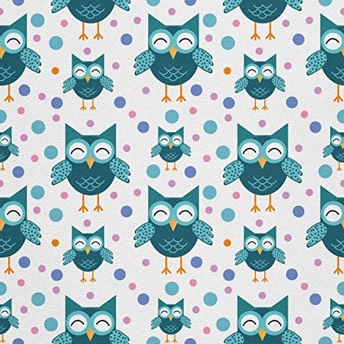 HEKO PANELS Stoff Oxford Wasserdichte Meterware Canvas-Stoff Polyester Stoff Zum Nähen Nähstoffe Dekostoffe Wasserabweisend Blickdicht Eulen 1 Meter 155 x 100 cm