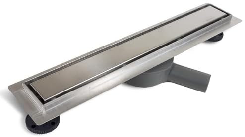 Badland Duschrinne Edelstahl Komplettset 360 DRAIN 80 cm Silber 2in1 Dusche Durchmesser Abflussrinne Bodenablauf