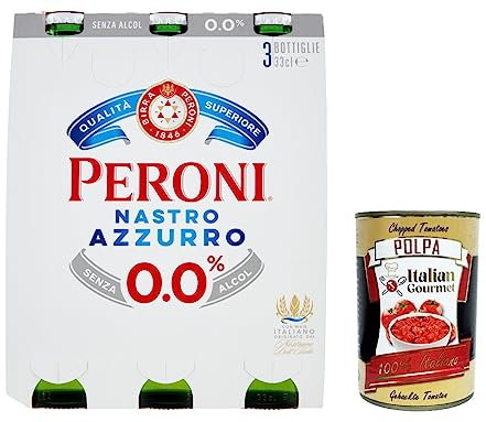 BIRRA Peroni Nastro azzurro Zero - Botellas de cerveza sin alcohol (0% alcohol, 0,33 l, 400 g)