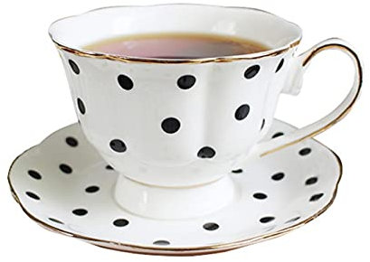ROLTIN Ensemble de Tasses à café et soucoupes en Porcelaine réutilisables, 200 ML, Tasses à Lait Modernes peintes à la Main, Tasses à Noix de Coco avec poignée, Tasses à thé, gobelets
