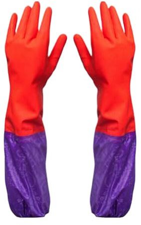 Mobestech Guantes De Limpieza Para Lavavajillas Guantes Largos De Goma De Invierno Con Forro De Algodón Guantes Antideslizantes Para El Hogar Para Jardinería Lavandería Lavado De Ropa