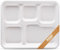 FOOGO Green 1000pcs Large Disposable Plates with compartments, 10x8 inch 5 Compartments, Sugarcane Bagasse Paper Trays, Divided Plates for Hot Food, Portion Control