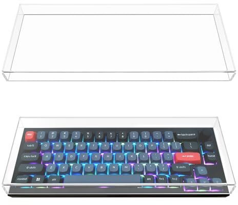 Geekria 65% Keyboard Dust Cover, Clear Acrylic Keypads Cover for 68 Keys Computer Mechanical Keyboard with Knob, Compatible with Keychron Q2/Q2 Pro/V2, GK GAMAKAY LK67 65%