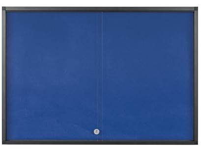 Bi-Office Exhibit Extra Pinnbare Schaukasten, 6xA4, Oberfläche in Blauem Filz, Glastür, Aluminiumrahmen Farbe Anthrazit