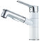 Miscelatore Estraibile Rubinetto Lavabo Rubinetti Cucina Miscelatore con Doccetta Estraibile Miscelatore Monocomando Lavabo Rubinetto Cucina Rubinetteria Bagno con Estensibile Bianco+Cromo,Inferiore