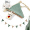 LILIMAUS Wimpelkette Stoff [in 12 Farben] Wimpelkette Kinderzimmer - 100% Baumwolle Handmade Girlande Stoff - Wimpelkette Musselin - Hausbett Deko Mädchen & Jungen - Girlande für Babyzimmer