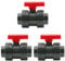 HAF® 3X PVC 2 Wege Kugelhahn Roter Griff mit 2X 50mm Klebemuffe I Absperrhahn aus grauem PVC-U für Poolverrohrungen und sämtliche Rohrleitungen I Qualität: Made in Europe - Menge: 3 Stück