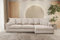 Kaiser Möbel, Sofa mit schlaffunktion, mit Bettkasten, Schlafsofa Gabon, Designer L-Form Sofa, Modern Design Couch, Polsterecke, Freistehend, Stoff- Plüsch Zoom Creme Rechts