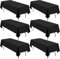 LYAFS 6-Pack Schwarz Rechteck Tischdecke 140x300cm Waschbare Polyester Stoff Fleck und Falten Resistent Nicht verblassende Esstisch Abdeckung für Hochzeitsfeier Bankett Restaurant Buffet Camping