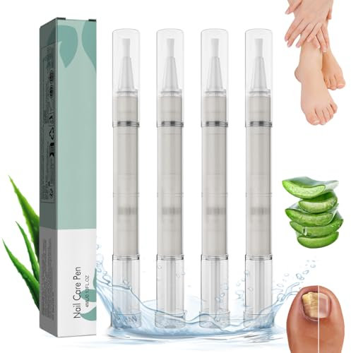 Nail Care Pen,4 Stück Nail Care Stift,Nagelpflegestift,Routine Nail Repair pen,Pflege Nail,Nagelwachstum Fördern,Für gepflegte Fingernägel & Fußnägel,mit Teebaumöl,Vitamin E & Aloe Vera