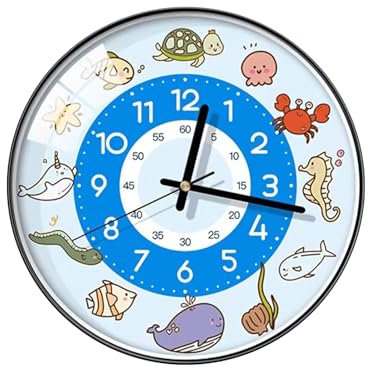 Ergocar Cartoon Wanduhr, Kinder Wanduhr Einfache Batterieversorgung Im Cartoon -Stil Ist Leicht Zu Lesen Für Kinderzimmerstudienschule Für Kinder