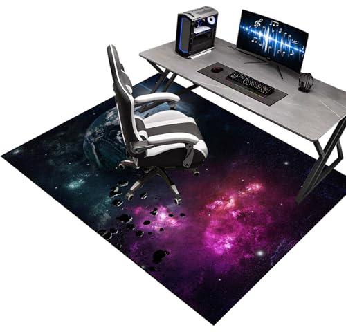 Bodenschutzmatte Bürostuhl Teppich, 80 x 120 cm Gaming Stuhlmatten, Unterlage Schreibtischstuhl, Bürostuhlmatte für Hartholzböden, Bürostuhl Unterlage für Stühle Hohe Dichte Anti-Silp Schutzmatte