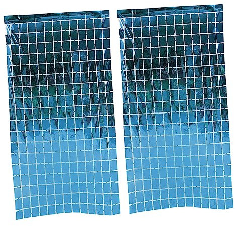 Angoily 2 Stück Quadratischer Regen Vorhang wandverkleidung Wand polsterung Window Decoration Lametta Fransenvorhang für Party Lametta Fransenvorhänge zur Dekoration Plastik