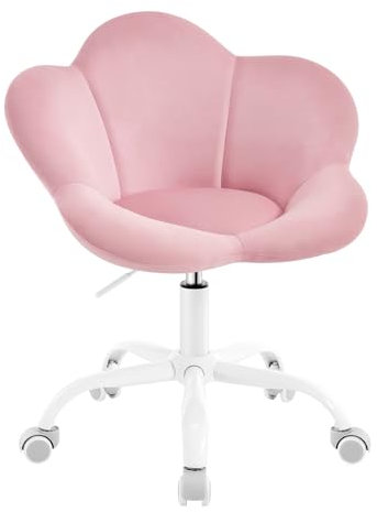 WOLTU Kinder Schreibtischstuhl, Schminktisch Stuhl, Bürostuhl, ergonomisch, höhenverstellbar, Samt, für Kinderzimmer, Homeoffice, Hellrosa, BS183hrs