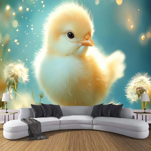 Fototapete Moderne Wanddeko Wandbild Schöne Tiere 400X280Cm Sternenlicht Löwenzahn Wandtapete Motivtapeten 3D Effekt Design Kinderzimmer Küche Büro Flur Wohnzimmer