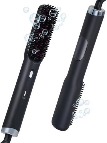 Layhou Essential Oil Direct Brush, Hair Straightener Brush with Adjustable Temperature Settings (120°C-200°C), PTC Fast Heating, Aromatherapy, for All Hair Types, Negative Ions to Smooth Hair