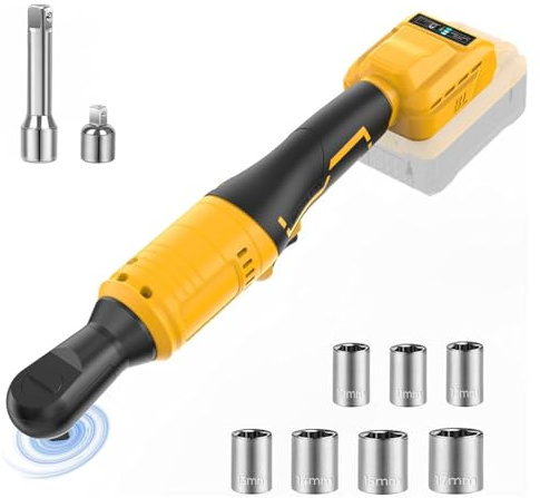 Giuneuow Cordless Ratchet Wrench 74ft-Lbs Compatible 20V Max Battery 3/8-Inch Brushless Power Rat with Variable Speed