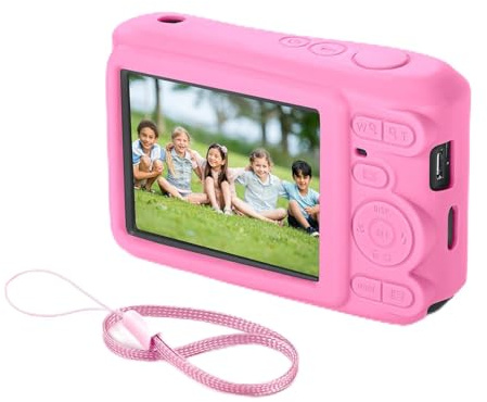YUULNMOP Coque en Silicone pour Appareil Photo Kodak PIXPRO FZ45, Protection complète Anti-Rayures et dragonne pour Appareil Photo numérique FZ45 (Rose)
