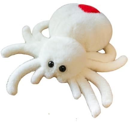 Zanthicia Kuscheltier Puppe Plüschtier weich und gemütlich realistische Spinne Modellierung Kuscheltiere Spielzeug für Jungen Plüsch Plüschtier, Weiß
