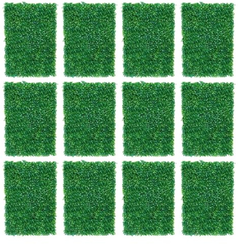 ALMLEU Faux Gazon Mur végétal Artificiel en 12 pièces, Lot de Tapis Gazon 60x40x4cm, Panneau intérieur/extérieur