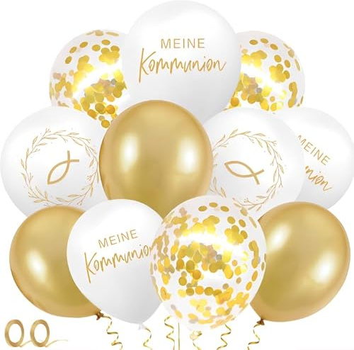 30 Stück Taufe Luftballons, Meine Taufe Ballon Deko Junge Mädchen, Luftballons Kommunion für Erstkommunion Partydeko