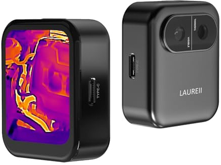 LAUREII Sugar Serie Ultrakompakte Wärmebildkamera für Einsteiger, 128×96 IR-AuflösungMini-Wärmebildkamera für Hausinspektionen und Wärmebild-Unterricht (Sugar X1 Ultra)