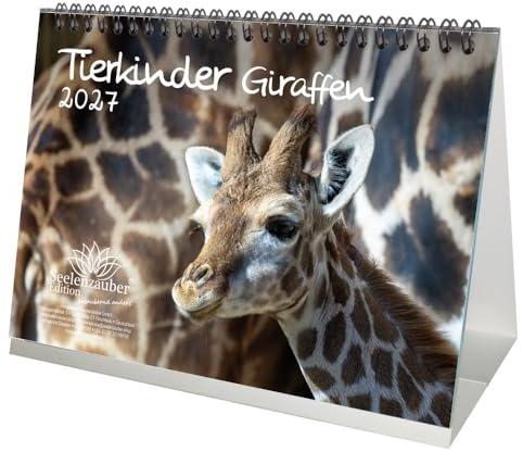 Tierkinder Giraffen DIN A5 Tischkalender für 2027 Giraffen - Seelenzauber