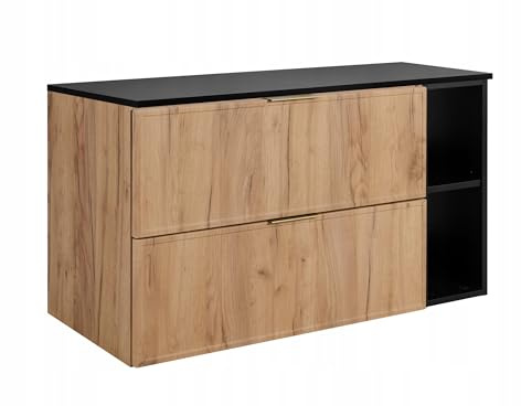 Rodan Moderne Möbel - Schrank Goldene Eiche, Grautöne - Möbelstück - Bastelregal – Bastelplatte 100,6 x 58,6 x 46 cm