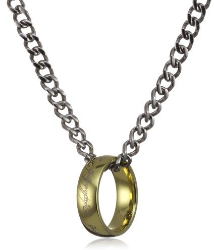 Herr der Ringe Schmuck by Schumann Design Der eine Ring Stahl vergoldet an Kette Edelstahl 1007-001