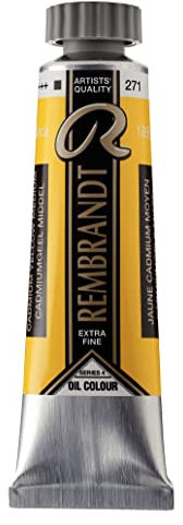 Rembrandt Oil Colour - Tube de 15 ml - Jaune cadmium moyen 271 - Qualité extra-fine - Pigments de première qualité résistants à la lumière - Consistance de beurre - Fabriqué aux Pays-Bas