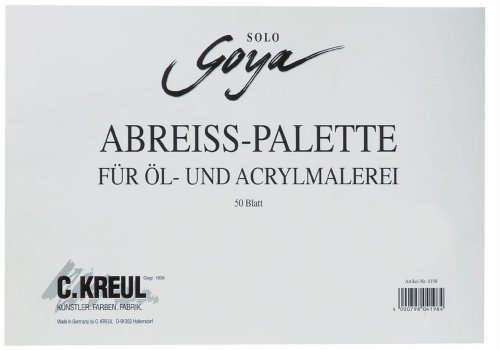 KREUL 4198 - Solo Goya Abreißpalette für Öl- und Acrylmalerei, 50 Blatt, mit Griffloch, für Öl-, Acryl-, Gouache- und Temperafarben geeignet