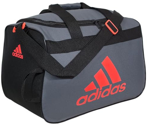 adidas Diablo Small Duffel, Sports Duffle Gym Bags for Men Or Women Gepäck-Handgepäck, Onix Grey/Black/Solar Red, Einheitsgröße