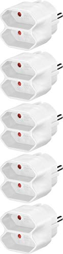 5er Set WireThinX Euro Mehrfach Adapter weiß