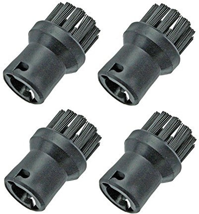 First4Spares Round Brush Nozzle Attachment Compatible With Karcher Steam Cleaners (Pack of 4)