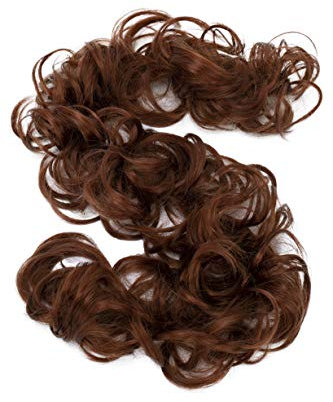 CAISHA XXL Haarteil Haargummi Hochsteckfrisuren Voluminös Gelockt Unordentlich Dutt Kupferrot HW20