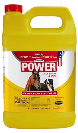Durvet Fly 003-1021 699757 Power Fly Spray and Wipe for Horses, Gallon