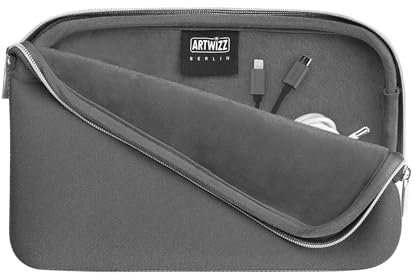 Artwizz Cable Sleeve - Zubehör Tasche für Kabel, Adapter und Ladegeräte aus Neopren und weichem Webpelz - Titan