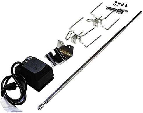 Only Fire Asador Electrico Giratorio Automático, BBQ de Acero Inoxidable,Brocheta con Motor para Weber Spirit 200 y 300 Series,220-240 V