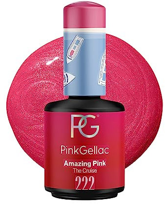 Pink Gellac UV Gel Nagellack - 222 Amazing Pink 15 ml - Lang Anhaltend Shellac Nagellack Rosa - Gel UV für 14 Tage Nägel in Salonqualität - Made in Holland