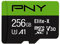 PNY Elite-X 256 GB microSDXC-Speicherkarte mit SD-Adapter, A1 App-Performance, bis zu 100 MB/s Lesegeschwindigkeit, Klasse 10 UHS-1, U3, V30 für 4K-Video