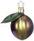Christbaumschmuck Pflaume 7cm mundgeblasenes Glas handbemalt - Weihnachtsbaumschmuck Dekofrucht Lila - Weihnachtsdeko Anhänger Früchte - Weihnachtskugeln & Glasfiguren Deko Obst
