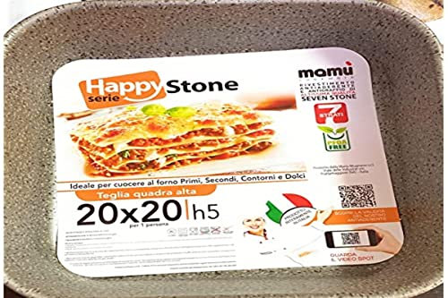 Mugnano MMU820H06 Teglia Quadra Alta, 20 X 20, H6 Happystone