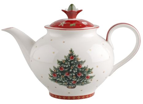 Villeroy & Boch Teekanne, Porzellan, Rot, 1600 Milliliter, Porzellan Deckel, 177 x 167 cm