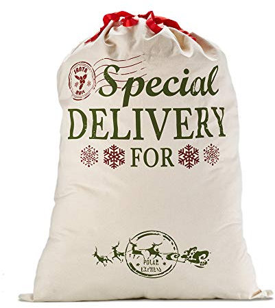 Weihnachtssack Extra Groß Weihnachtsmann Sack 39,4 X 27,6 Santa Sacks für Xmas Strümpfe Geschenk & dekoration für Kinder (Extra groß)