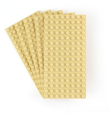 Lego ® 5 Panels / Building Panels / 8 x 16 Knobs in Beige / Tan