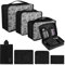 Coolzon Packing Cubes Koffer Organizer, 8 Stück Kofferorganizer Packtaschen Packwürfel mit Schuhbeutel Wäschebeutel Reiseorganizer Kleidertaschen für Rucksack (Schwarz)