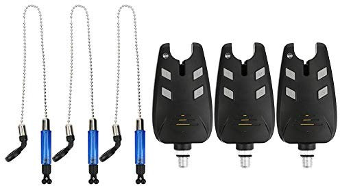 Fischbissalarm, tragbarer Fischbissalarm mit LED-Anzeige, Fischalarm für Caster- und Teleskop-Angelruten wie für Fischwettbewerbe, Freizeit-Angeln, Meer- und Süßwasseranglung